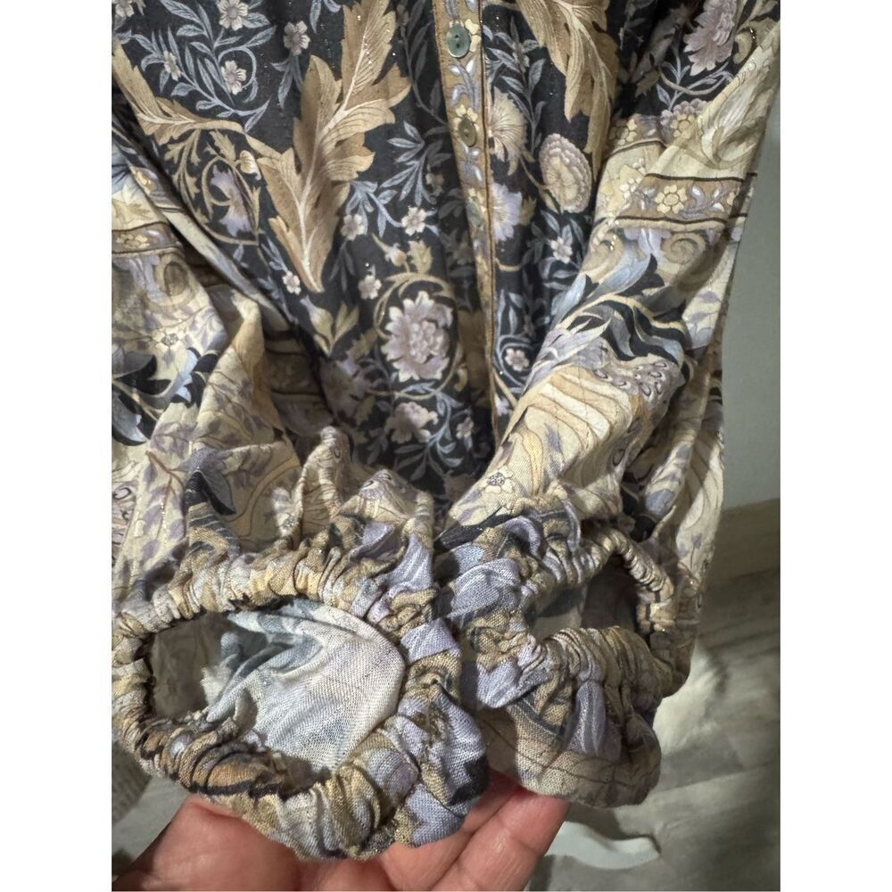 Spell & the Gypsy Oasis blouse in nightshade ballon sleeve metallic boho oversiz - Picture 10 of 13